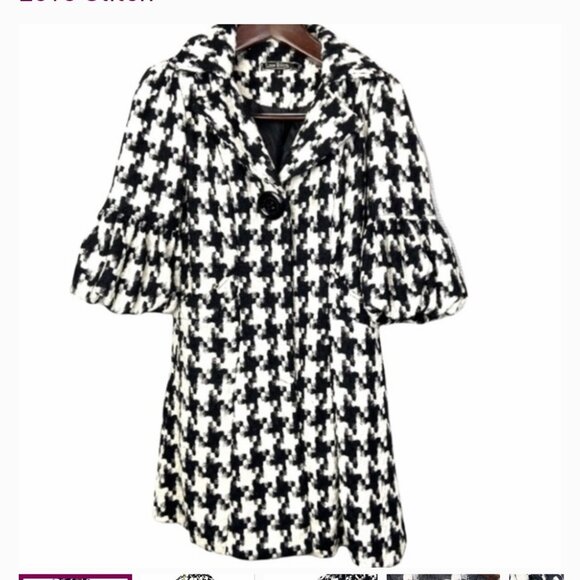 Houndstooth Coat - Size Small - Picture 1 of 9